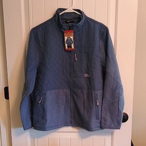NWT Woman's XL Eddie Bauer Blue Quilted Full-Zip Fleece Jacket